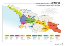 მეღვინეობა/მევენახეობა -  - The Map of Winegrowing regions of Georgia & Distribution of Grapevine Varieties by region