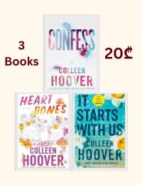 Colleen Hoover 3 Books Collection Set (Heart Bones, Confess, It Starts with Us)