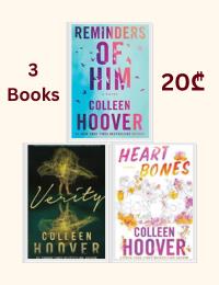 Colleen Hoover 3 Books Collection Set (Verity, Heart Bones, Reminders of Him)